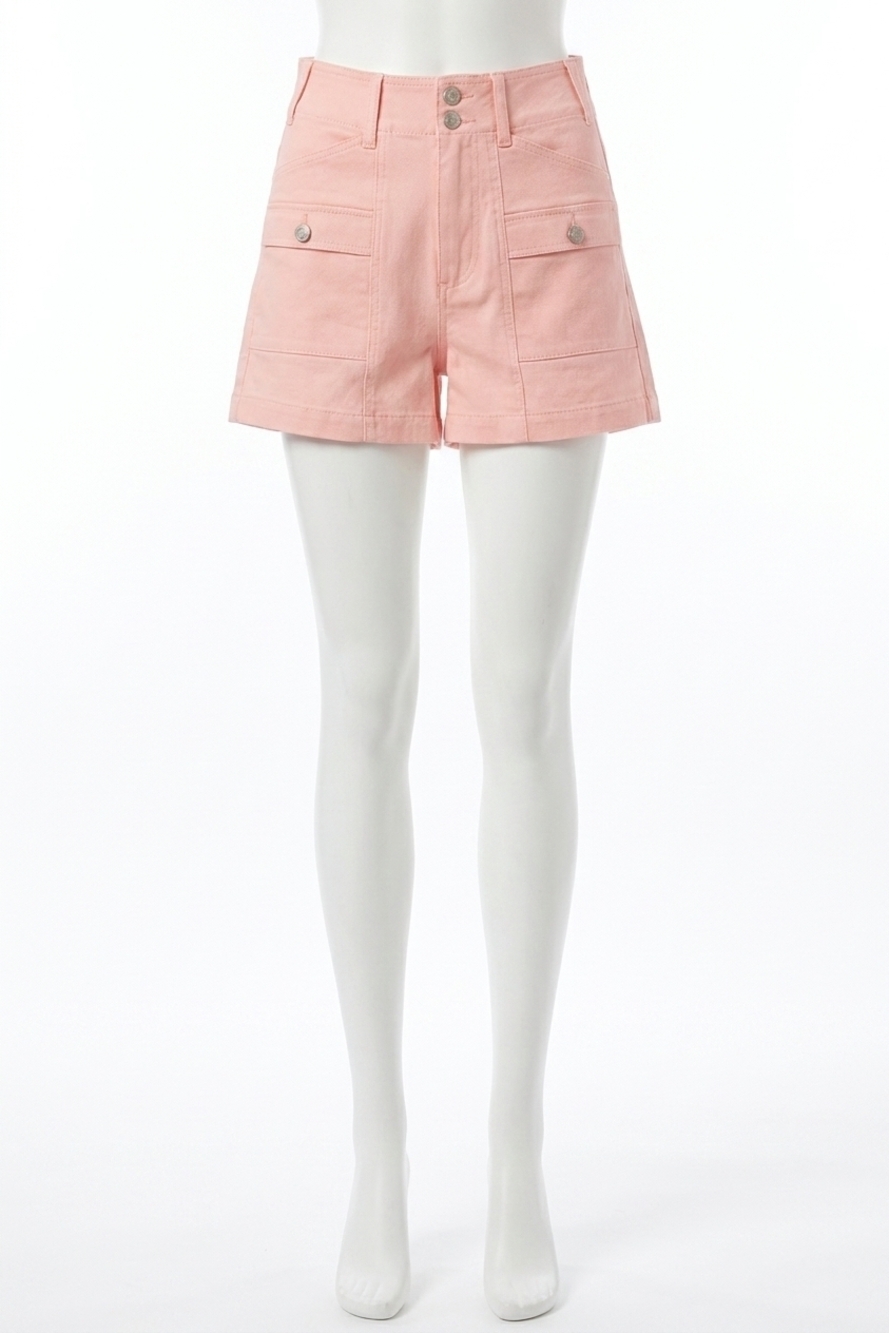 NEW ENTRO sadie denim shorts in bubblegum pink
